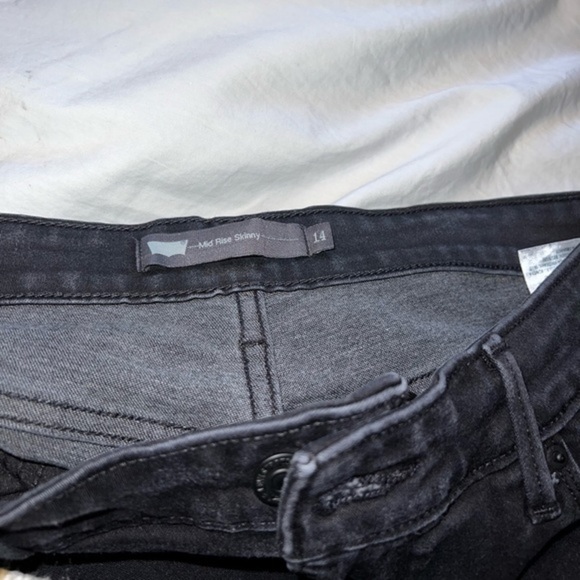 Levi’s mid rise skinny jeans size 14 black - Picture 5 of 6